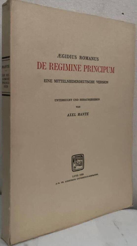 De Regimine Principum. Eine mittelniederdeutsche Version