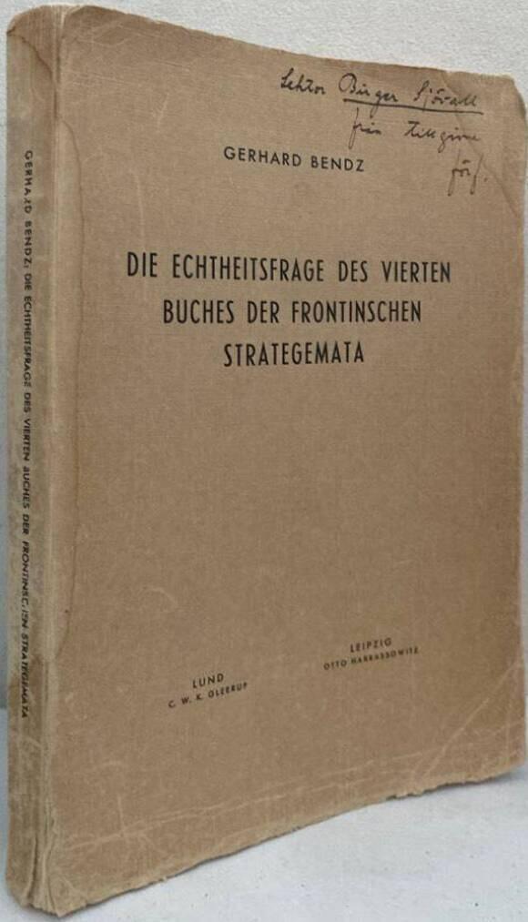 Die Echtheitsfrage des vierten Buches der frontinschen Strategemata