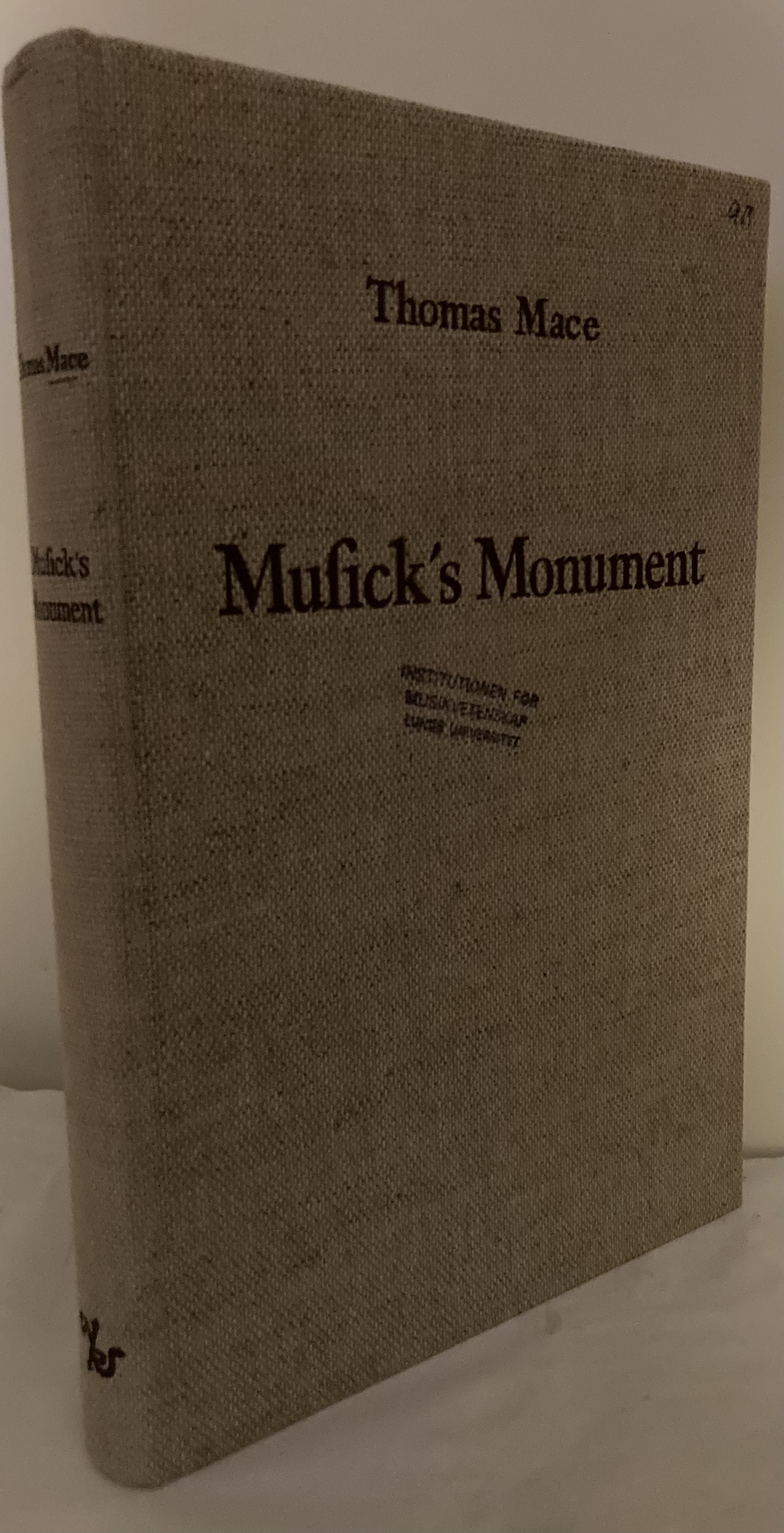 Musick's Monument. Volume I. Reproduction en fac-similé