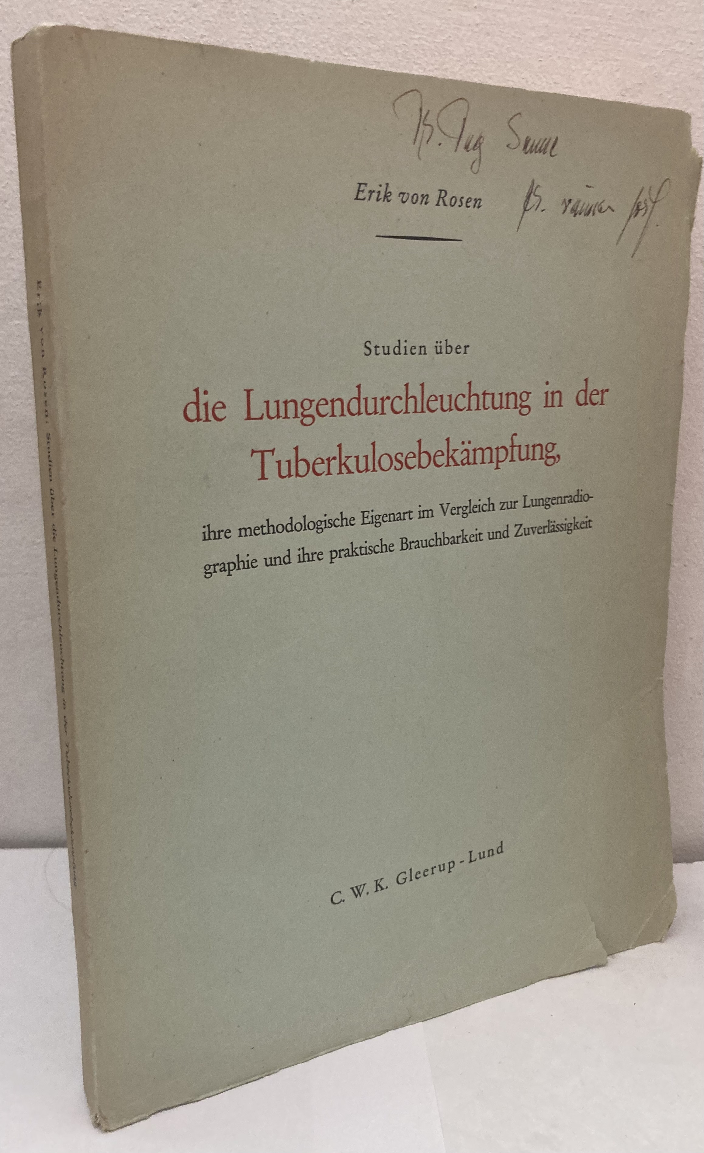 Studien über die Lungendurchleuchtung in der Tuberkulosebekämpfung, ihre methodologische Eigenart im Vergleich zun Lungenradiographie und ihre praktische Brauchbarkeit und Zuverlässigkeit