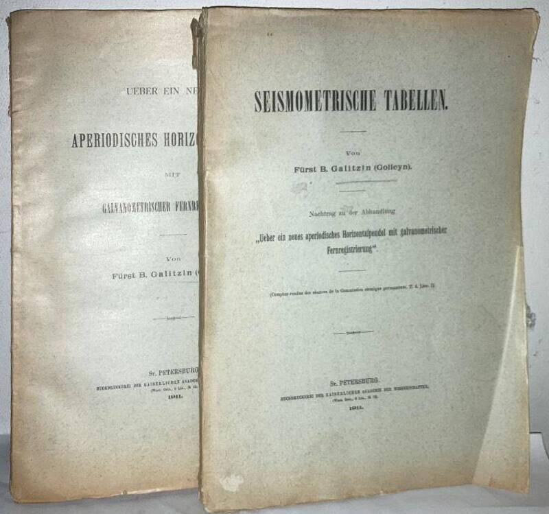 Ueber ein neues aperiodisches Horizontalpendel mit Galvanometrischer Fernregistrierung + Seismometrische Tabellen